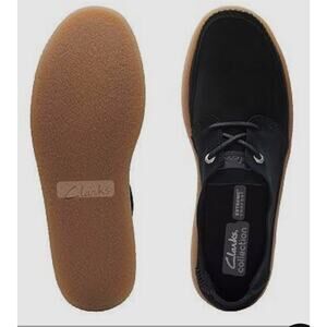 Clarks Collection Hombre Zapatos Casual Gamusa Negra Suela de Goma
